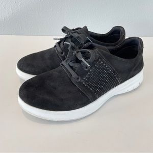 FitFlop Womens Sporty Pop X Fashion Sneaker Size 7.5 Black Suede